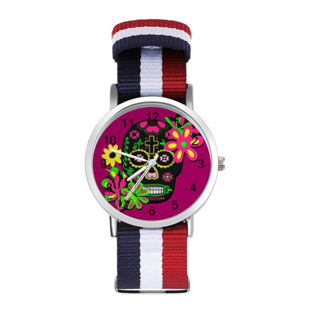 Montre "Fiesta Calavera" – Crâne Mexicain Coloré & Festif