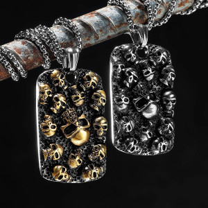 Magnifiques Pendentifs bloc de crânes effet mastoc
