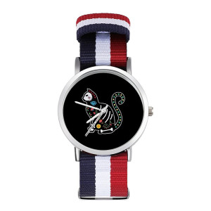 Montre Tête de Mort ""Chat Calavera Mystique""