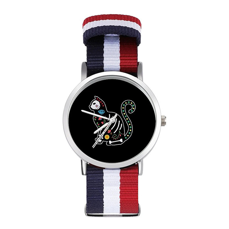 Montre Tête de Mort ""Chat Calavera Mystique""