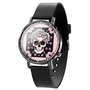 Montre Tête de Mort Flower Skull Romance | Élégance Gothique & Fleurs