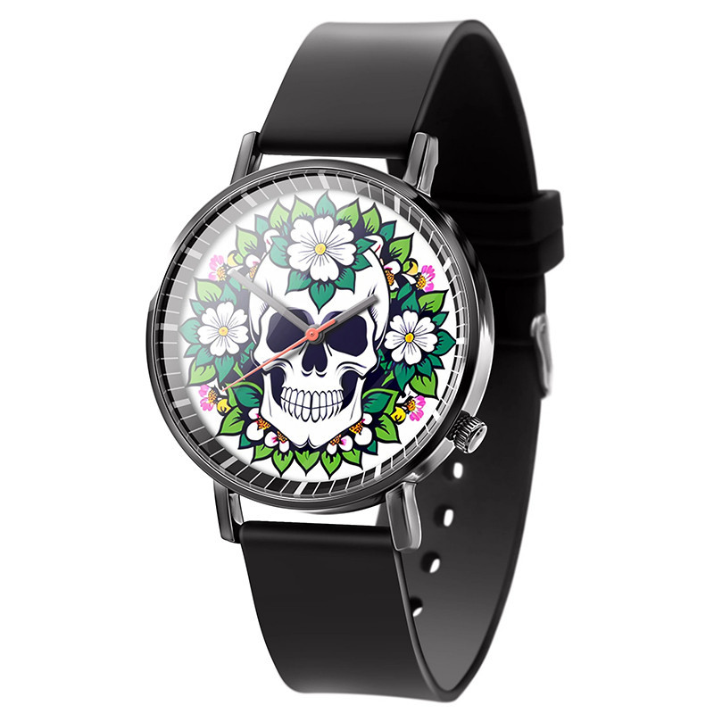 Montre Tête de Mort "Calavera Jardin Éternel"