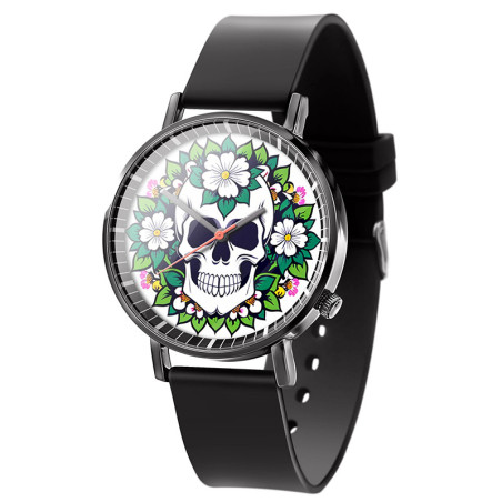 Montre Tête de Mort "Calavera Jardin Éternel"