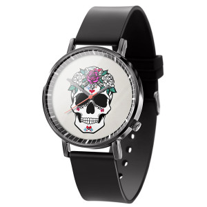 Montre Tête de Mort ""Calavera Love & Roses""
