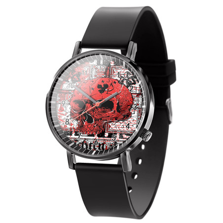 Montre Tête de Mort ""Skull Chaos Rouge""