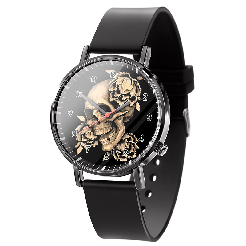 Montre Tête de Mort "Fleurs du Néant"