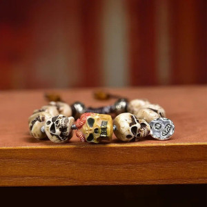 Détails du Bracelet Tête de Mort - Crânes du Démon Tibétain Éveillé