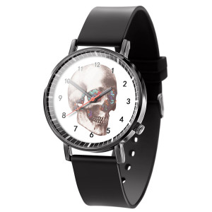 Montre Tête de Mort ""Fleurs Discrètes""
