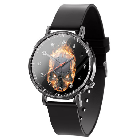 Montre Tête de Mort ""Flamme Infernale""