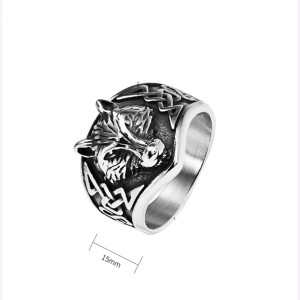 Dimensions Bague Viking "Loup de Fenrir" - 2 couleurs au choix !