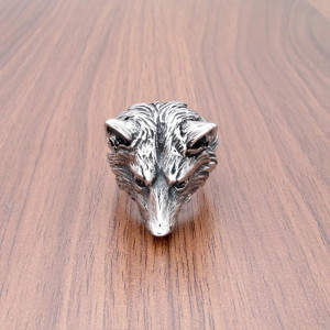 Vue générale Bague Viking Tête de Loup "Gardien du Nord"