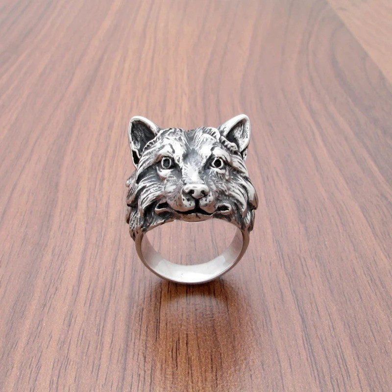 Bague Viking Tête de Loup "Gardien du Nord"