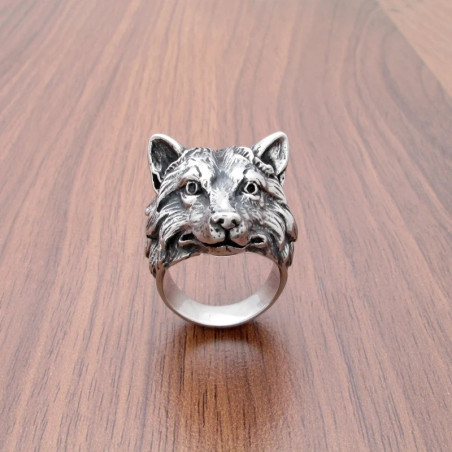 Bague Viking Tête de Loup "Gardien du Nord"
