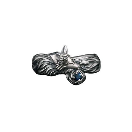 Bague Loup 'Gardien Saphir'