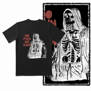 T-shirt Tête de Mort "No Pain, No Reaper"