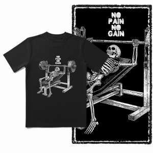 T-shirt Tête de Mort "Bench Press Till Death"