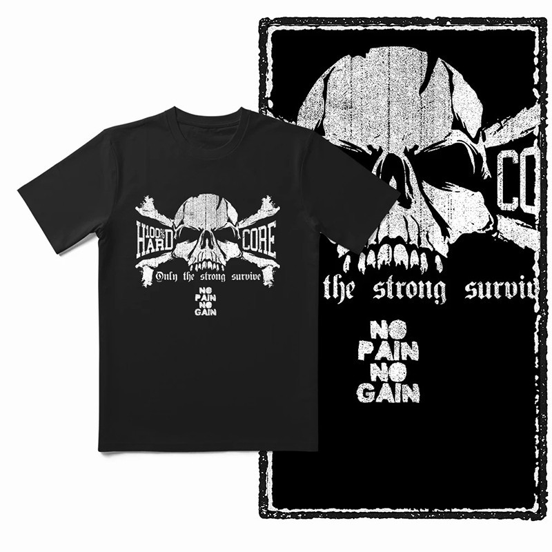 T-shirt Tête de Mort "Hardcore Skull Strength"