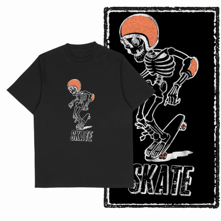 T-shirt Tête de Mort Skateboard  "Bones on Board"