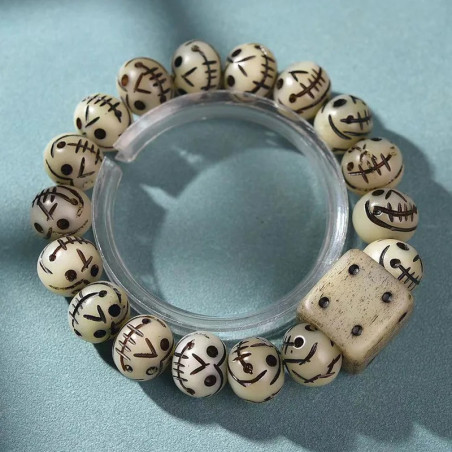 Bracelet Tête de Mort Tibétain - Crânes du Hasard Macabre