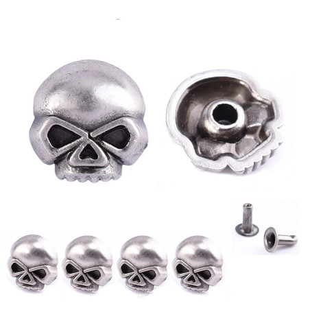 Rivets Tête de Mort Métal – Mini Crânes Custom Rock