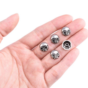 Rivets Tête de Mort Métal – Mini Crânes Custom Rock - Lot de 10 pièces
