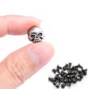 Avant Rivets Tête de Mort Métal – Mini Crânes Custom Rock - Lot de 10 pièces