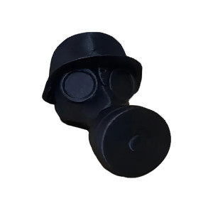 Bouchon de Bouteille Tête de Mort – "Soldat Gazé" Couleur Noir