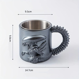 Dimensions Mug Tête de Mort Alien – ""XenoCafé Collector"" Couleur Noir