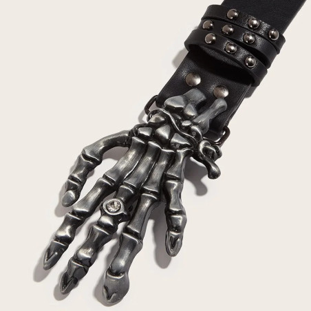 Vue détaillée Ceinture Tête de Mort – Prise Macabre