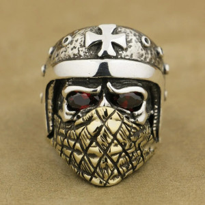 Bague Tête de Mort "Biker Masqué"- en Argent  Stetrling 925 !