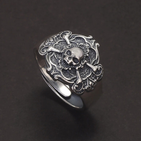 Bague Tête de Mort "Sceau des Damnés" en Argent Sterling 925 !