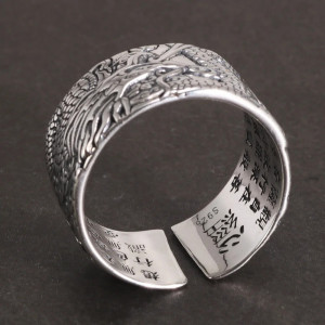 Vue de côté Bague Dragon "Souffle du Dragon"