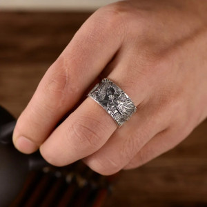 Vue Portée Bague Dragon "Souffle du Dragon"