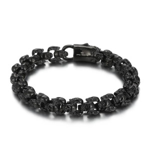 Bracelet Tête de Mort Acier "Légion d’Ombres Métalliques" Modele 1