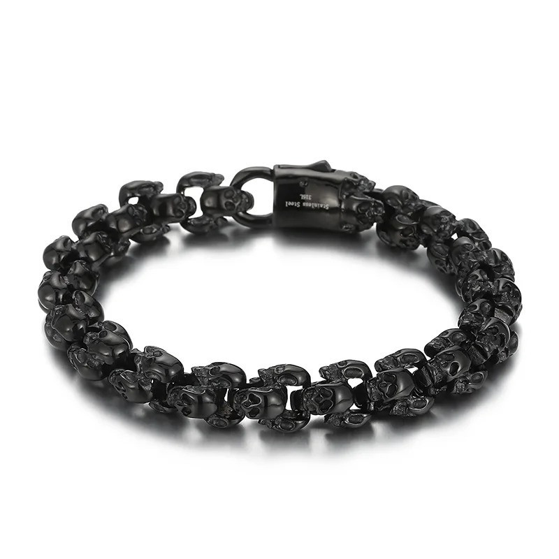 Bracelet Tête de Mort Acier "Légion d’Ombres Métalliques" Modele 1