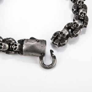 Vue générale Bracelet Tête de Mort Acier "Légion d’Ombres Métalliques" - 5 couleurs au choix !