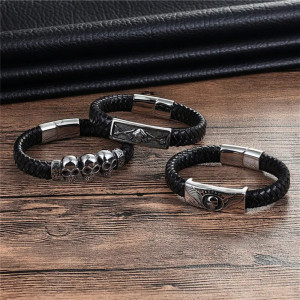 Bracelet Crânes Guerriers "QuadraSkull Élémental" -  3 couleurs au choix !