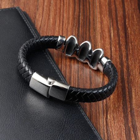 Vue Arrière Bracelet Tête de Mort "Confrérie des Quatre Crânes"