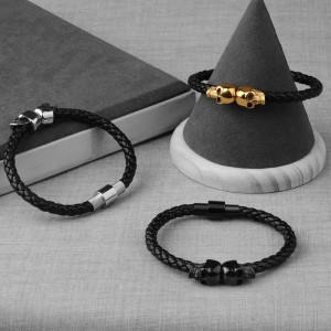 Bracelet Crânes Empilés – "Duel des Damnés" -  3 couleurs au choix !