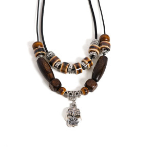 Vue détaillée Collier Tête de Mort "Totem Sauvage"
