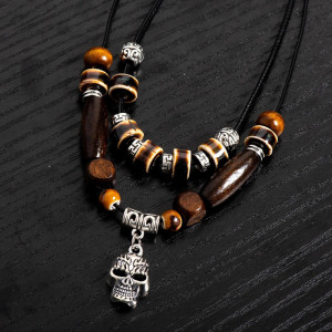 Collier Tête de Mort "Totem Sauvage"