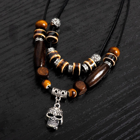 Collier Tête de Mort "Totem Sauvage"