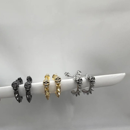 Boucles d’Oreilles Tête de Mort "Spikes & Skulls"