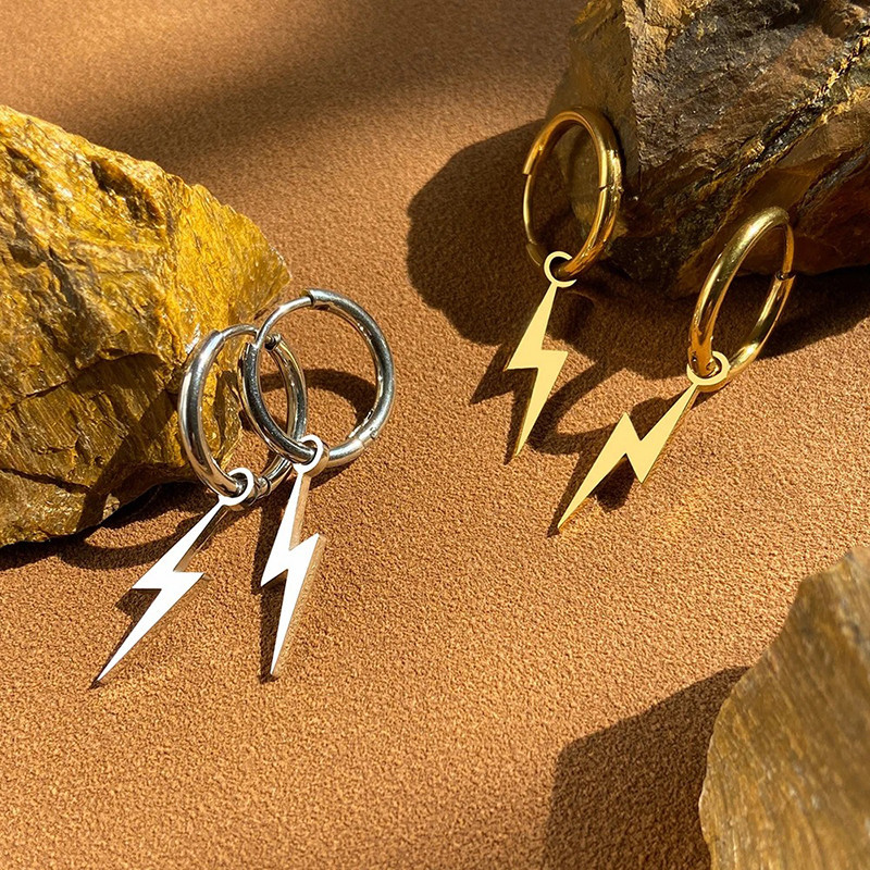 Boucles d'Oreilles Rock "Éclair Sauvage" - 2 couleurs au choix !