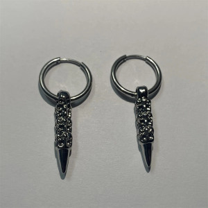 Boucles d'Oreilles Rock – Balles Crâniennes "Dead Shot" Couleur Argent