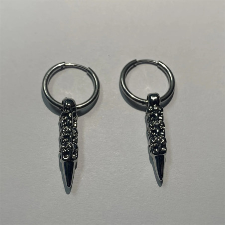 Boucles d'Oreilles Rock – Balles Crâniennes "Dead Shot" Couleur Argent