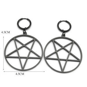 Dimensions Boucles d’Oreilles Gothique Pentacle "Cercle Occulte"