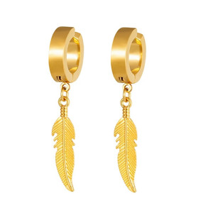 Boucles d’Oreilles Rock – Plume Sauvage Couleur or
