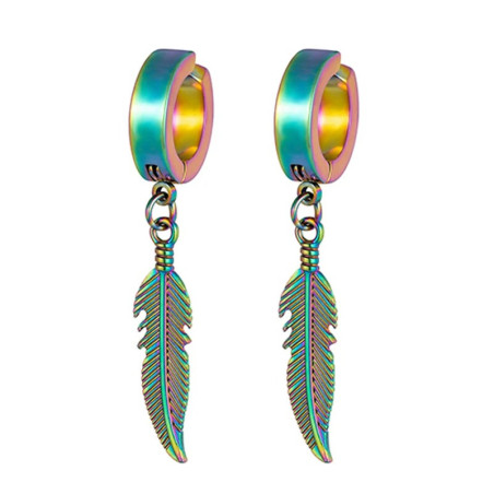 Boucles d’Oreilles Rock – Plume Sauvage Couleur Multi