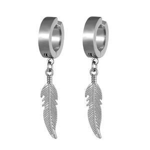 Boucles d’Oreilles Rock – Plume Sauvage Couleur Argent